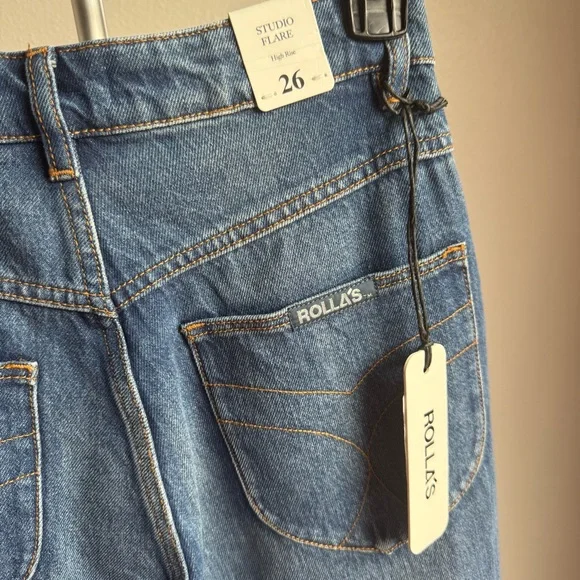 NWT ROLLAS Studio Flare Jeans High Rise Sz 26 - Picture 10 of 13